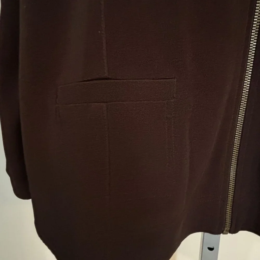 Chicos Brown Zip Up Jacket Decorative Heart Patch Size 3 XL 16 18 - Picture 4 of 10